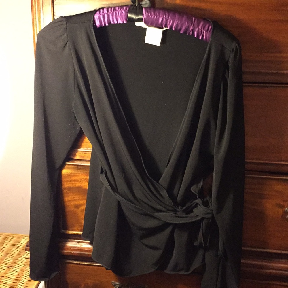 Max Studio v-neck wrap long-sleeved shirt